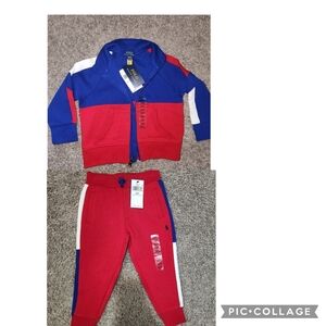 Red and Blue Tracksuit Set